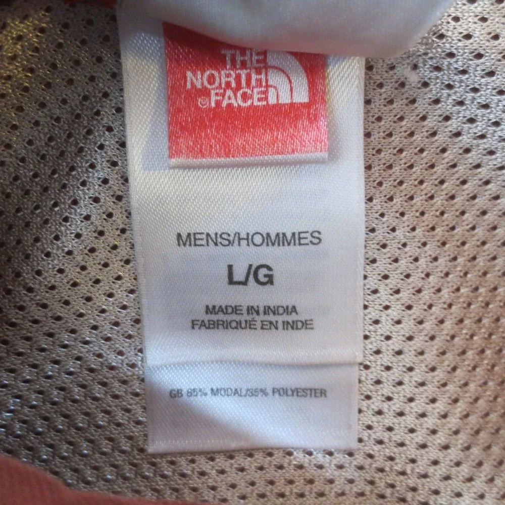 The North Face Shirt Mens L Orange A412 Long Sleeve Roll Tab‎ Outdoor Hike Fish